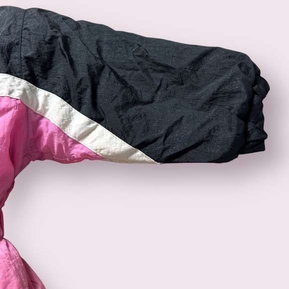 Vintage Black And Pink Girls Reebok Winter Coat With Hood No Size Tag - Picture 4 of 14